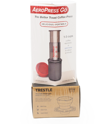 AeroPress Go Travel Coffee Maker + Trestle Adapter Bundle